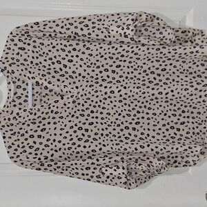 Lush Black and Cream Leopard Print Blouse